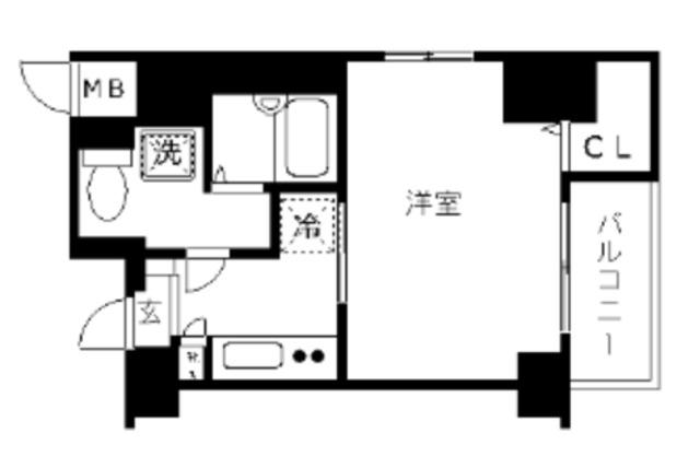 フェニックス新橋弐番館(1K/8階)の間取り写真