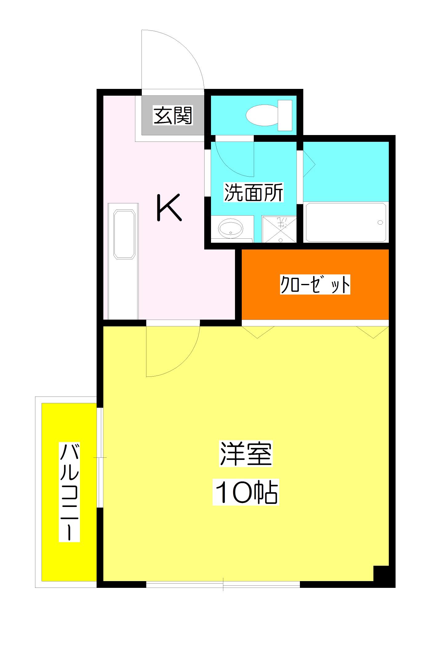 アイリスMS(1K/2階)の間取り写真