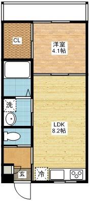MODERN PALAZZOレイール(1LDK/1階)の間取り写真