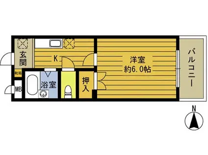 セレーユ桜ヶ丘(1K/1階)の間取り写真