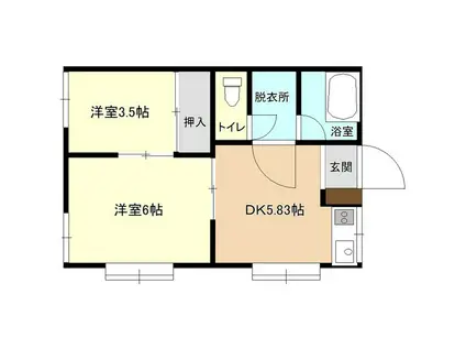 メゾンAOYAMA(2DK/2階)の間取り写真