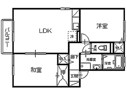 セジュール新井田2(2LDK/2階)の間取り写真