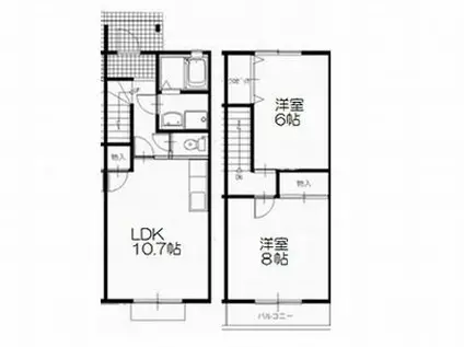 ポピュレール(2LDK/1階)の間取り写真