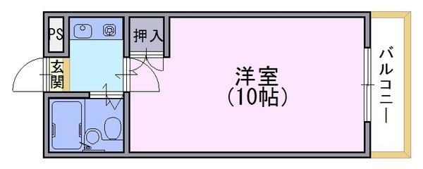 ベルメゾンアルヴェ(1K/2階)の間取り写真