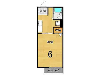 アルバトロスA(1K/1階)の間取り写真