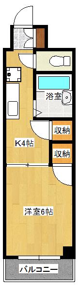 第3西十日市ビル(1K/8階)の間取り写真