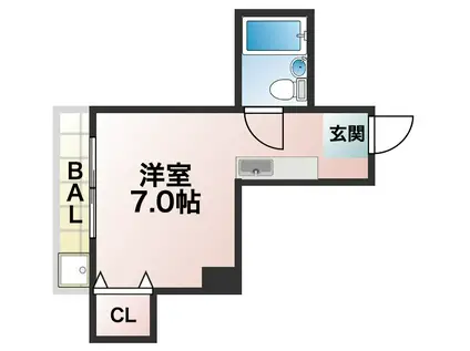 コラゾンK・S(ワンルーム/2階)の間取り写真