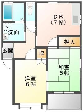 エトワール弓井(2DK/2階)の間取り写真