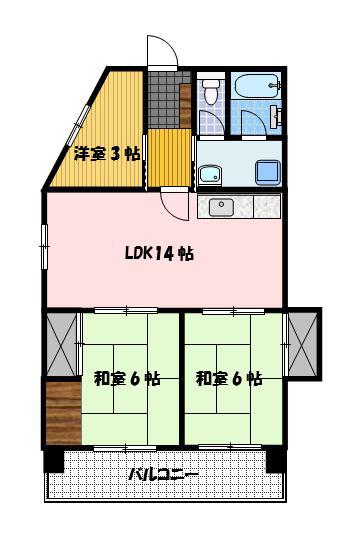 エクセレンス下屋敷(3LDK/7階)の間取り写真
