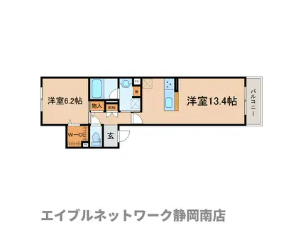 FAMS稲川(1LDK/4階)の間取り写真