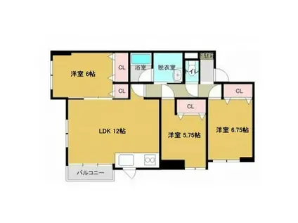 SITE EFサイトエフ(3LDK/3階)の間取り写真