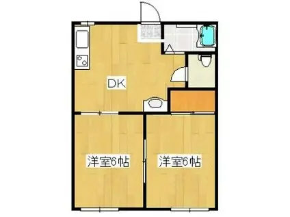 ドミールひろき(2DK/2階)の間取り写真
