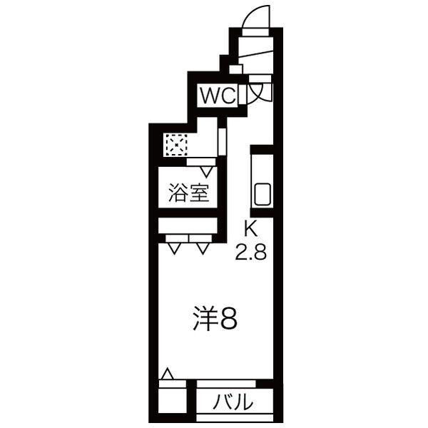 GRIT 浪江(1K/1階)の間取り写真