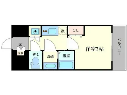 ファーストステージ江戸堀パークサイド(1K/12階)の間取り写真