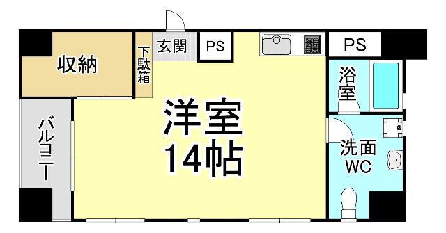 RUHIGERPLATZ(ワンルーム/1階)の間取り写真