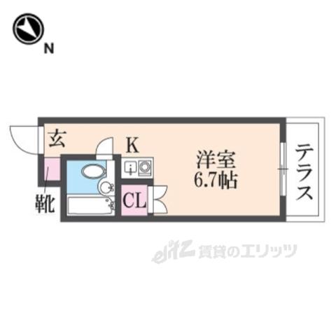 亀井壱番館(ワンルーム/3階)の間取り写真