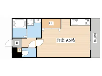 セジュール都(ワンルーム/1階)の間取り写真