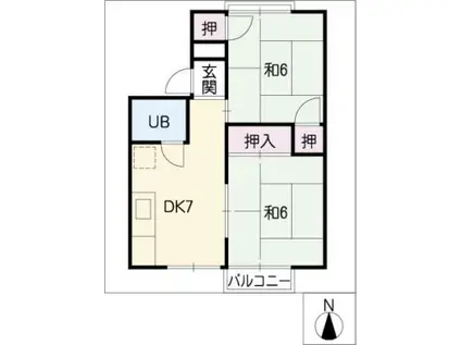 セジュール アグネス(2DK/1階)の間取り写真
