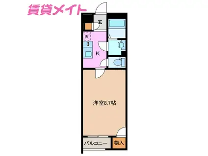 クレイノ城東(1K/2階)の間取り写真