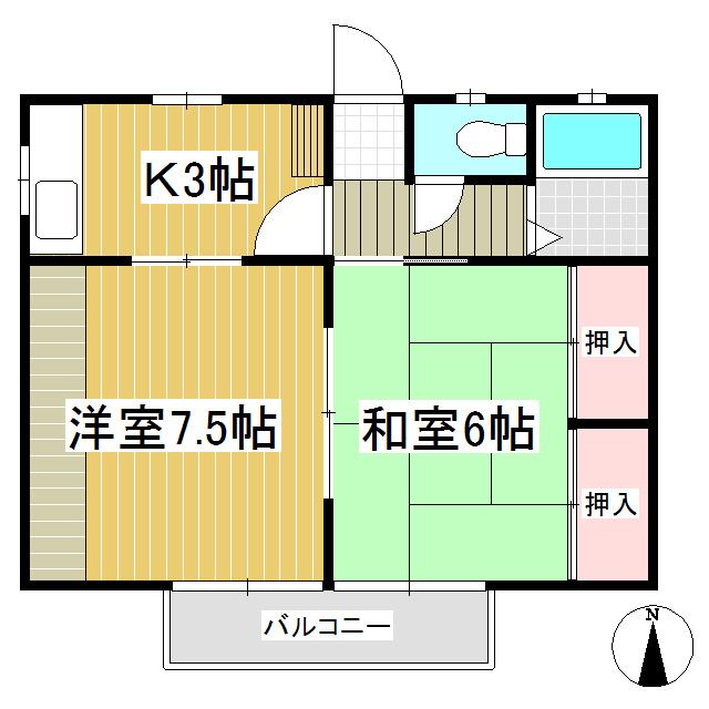 福寿荘1(2K/1階)の間取り写真