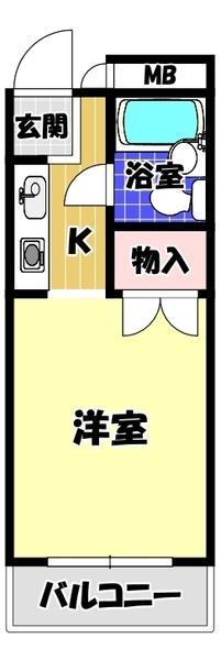 プチメゾン滝谷(ワンルーム/3階)の間取り写真