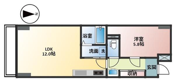 サクラーレ(1LDK/8階)の間取り写真