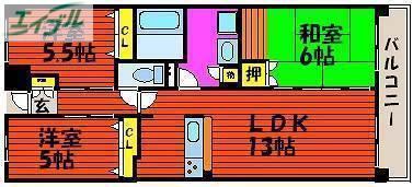 クレストコート門田(3LDK/1階)の間取り写真