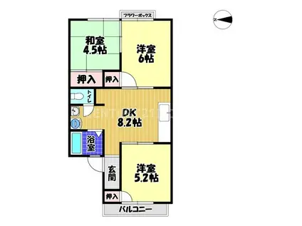 ラ・カルディア(3DK/2階)の間取り写真