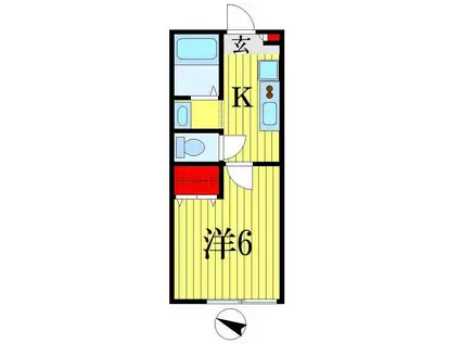 グランフェリオ本千葉(1K/2階)の間取り写真