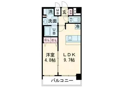 プレサンス大阪福島シエル(1LDK/12階)の間取り写真
