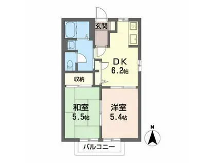 アネックス F(2DK/2階)の間取り写真