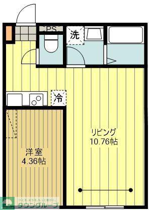 グランディール羽村(1LDK/2階)の間取り写真