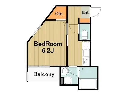 メルディア原当麻(1K/3階)の間取り写真