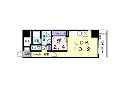 グランツコート II(1LDK/4階)の間取り写真