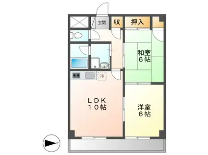 リバーサイド前田(2LDK/3階)の間取り写真