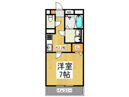 ベルシティ大鋸(1K/3階)の間取り写真