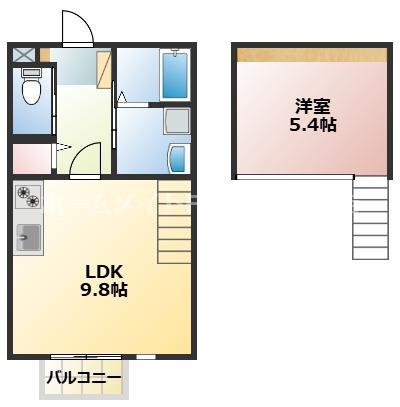 グランジュール御船(1LDK/2階)の間取り写真