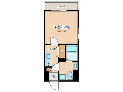 オークレスト青砥(1K/4階)の間取り写真