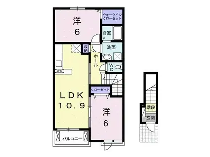 PLAISIR SI I(2LDK/2階)の間取り写真