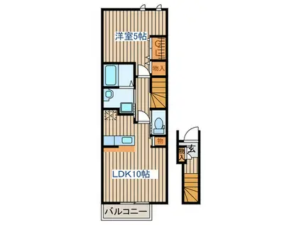 SHINE-C(1LDK/2階)の間取り写真