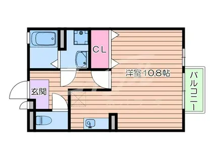 CREATION(ワンルーム/1階)の間取り写真