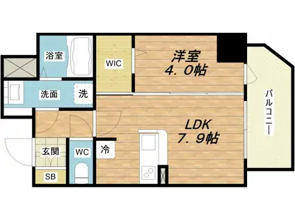 レオンコンフォート堀江公園(1DK/11階)の間取り写真