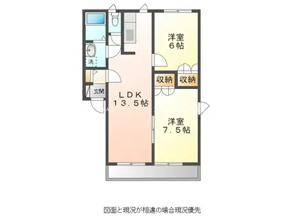 ビートルタウンパーク E棟(2LDK/2階)の間取り写真