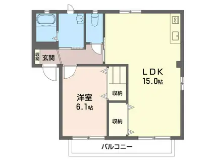 パークコート(1LDK/2階)の間取り写真