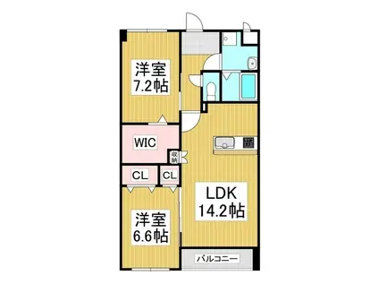 グリーンスリーブス(2LDK/1階)の間取り写真