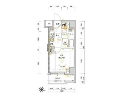 ベルシード横濱吉野町MAXIV(1K/8階)の間取り写真