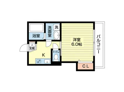 パークテラス越谷(1K/1階)の間取り写真