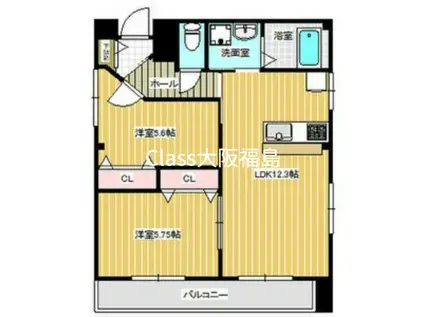 中山ハイツ(2LDK/3階)の間取り写真