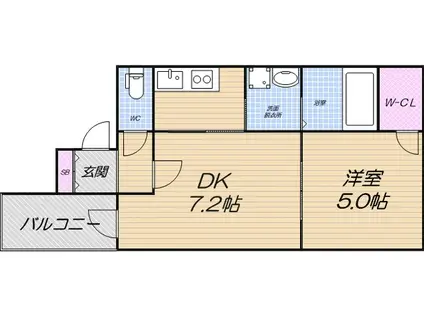 フジパレス田辺III番館(1LDK/3階)の間取り写真