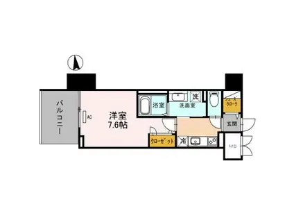 IBC RESIDENCE ウエスト(1K/3階)の間取り写真